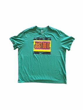 Nike Just Do It Graphic T-Shirt Men’s XXL Green Dri-FIT Athletic Logo Tee